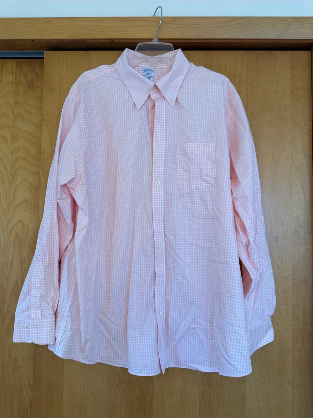 Men's Brooks Brothers Pink and White Gingham Button-Down Shirt